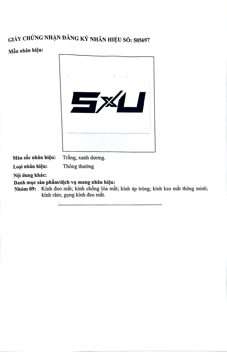 BẰNG NHÃN HIỆU SXU
